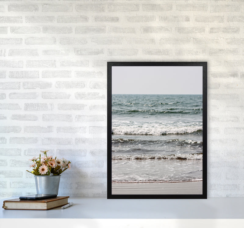 Blue Beach Waves Photography Print by Victoria Frost A2 White Frame