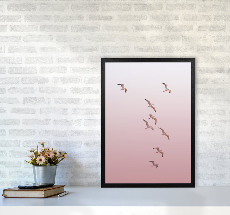 Birds in the Sky-pink Photography Print by Victoria Frost A2 White Frame