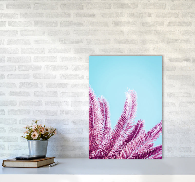 Pink Palm Trees Photography Print by Victoria Frost A2 Black Frame