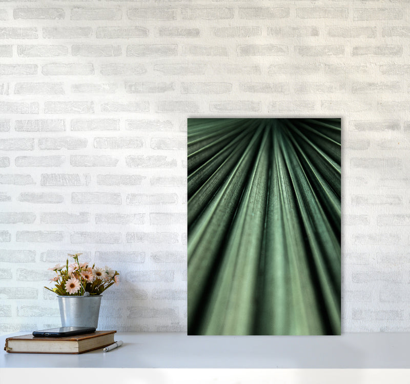 Green Palm Leaf Photography Print by Victoria Frost A2 Black Frame