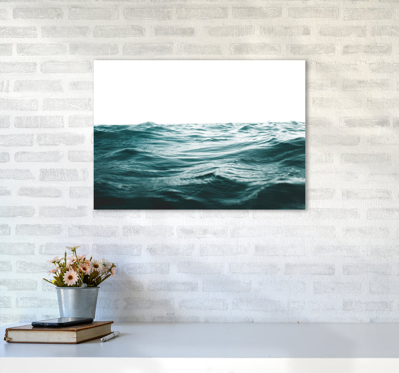 Blue Ocean Waves Photography Print by Victoria Frost A2 Black Frame