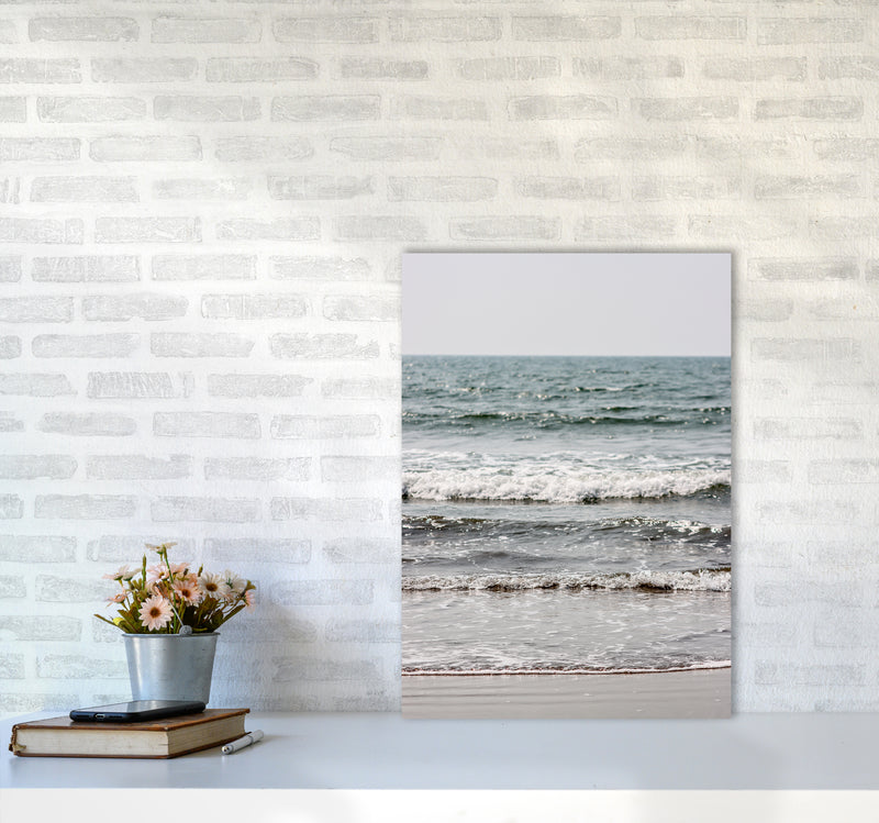 Blue Beach Waves Photography Print by Victoria Frost A2 Black Frame
