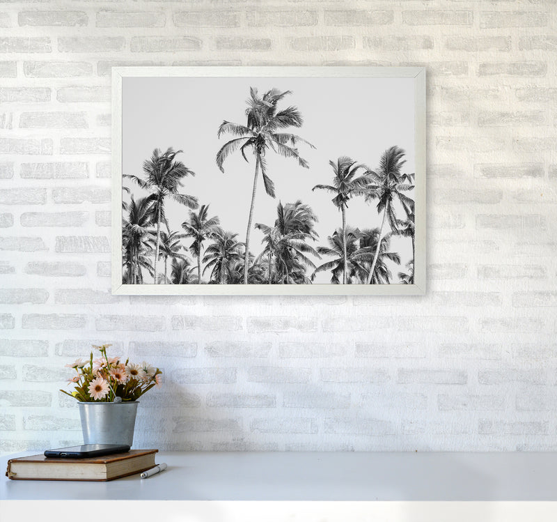 Palm Trees on the beach II Photography Print by Victoria Frost A2 Oak Frame