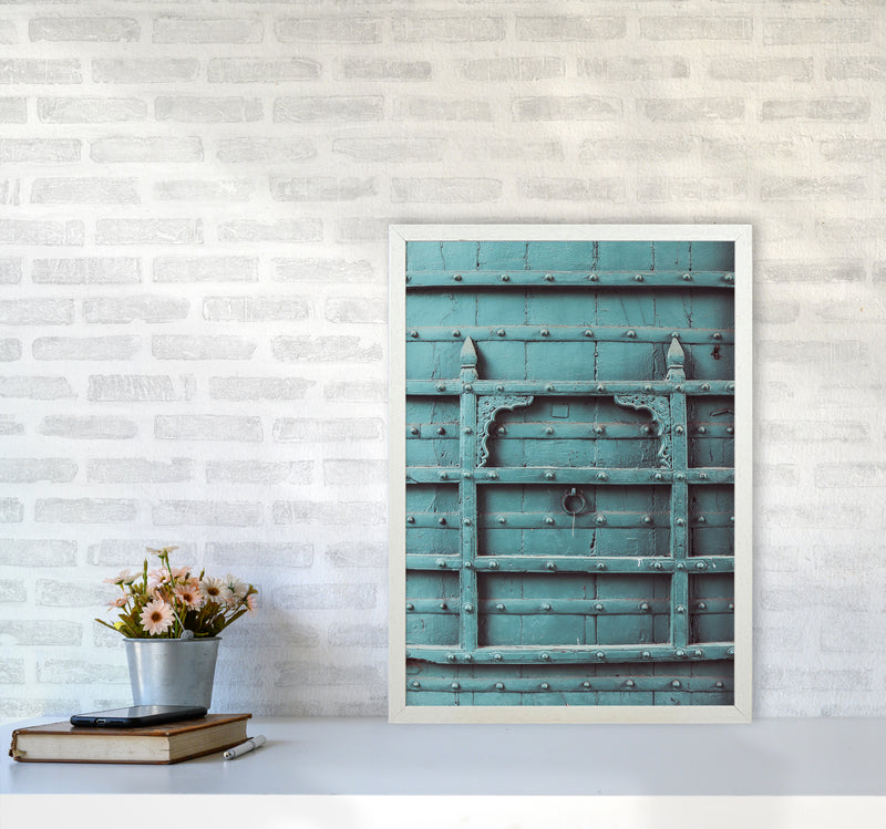 Blue Door Photography Print by Victoria Frost A2 Oak Frame