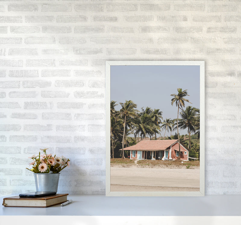 Beach House Photography Print by Victoria Frost A2 Oak Frame