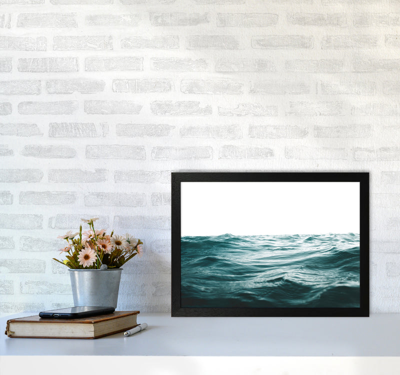 Blue Ocean Waves Photography Print by Victoria Frost A3 White Frame