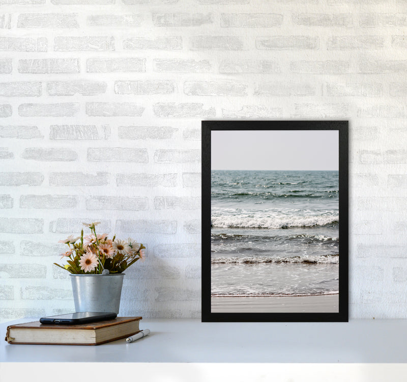 Blue Beach Waves Photography Print by Victoria Frost A3 White Frame