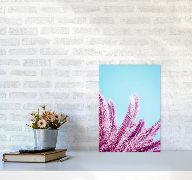 Pink Palm Trees Photography Print by Victoria Frost A3 Black Frame