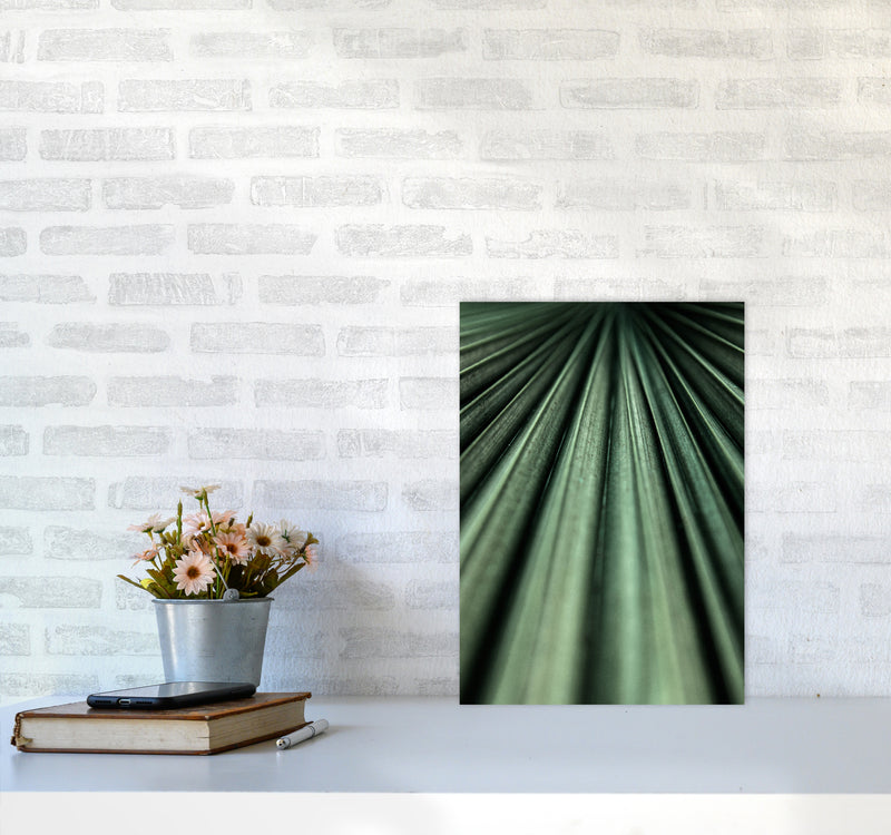 Green Palm Leaf Photography Print by Victoria Frost A3 Black Frame