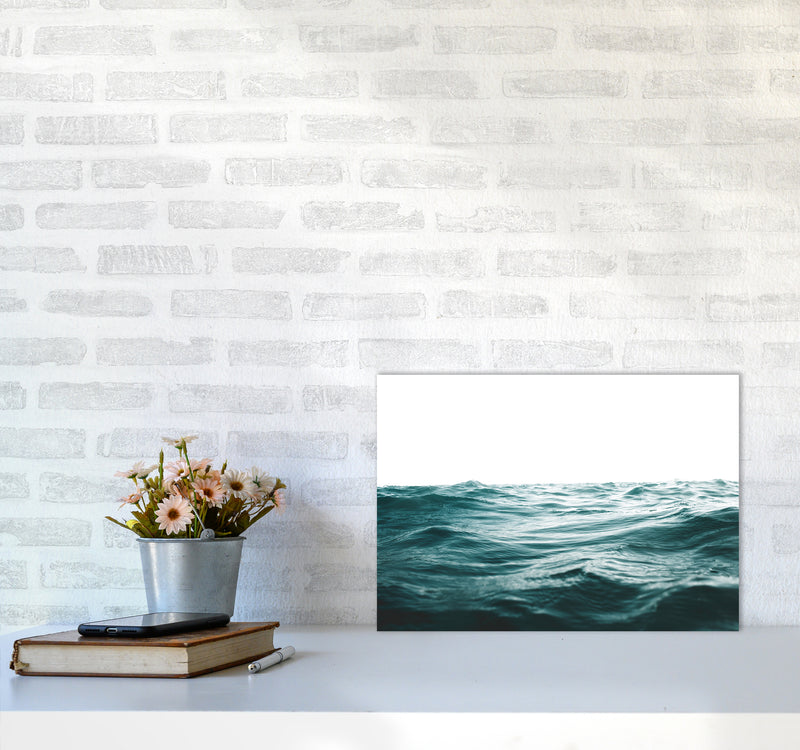 Blue Ocean Waves Photography Print by Victoria Frost A3 Black Frame