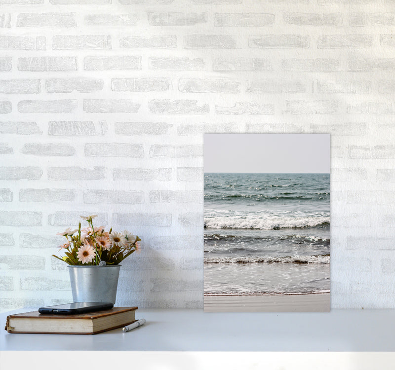 Blue Beach Waves Photography Print by Victoria Frost A3 Black Frame