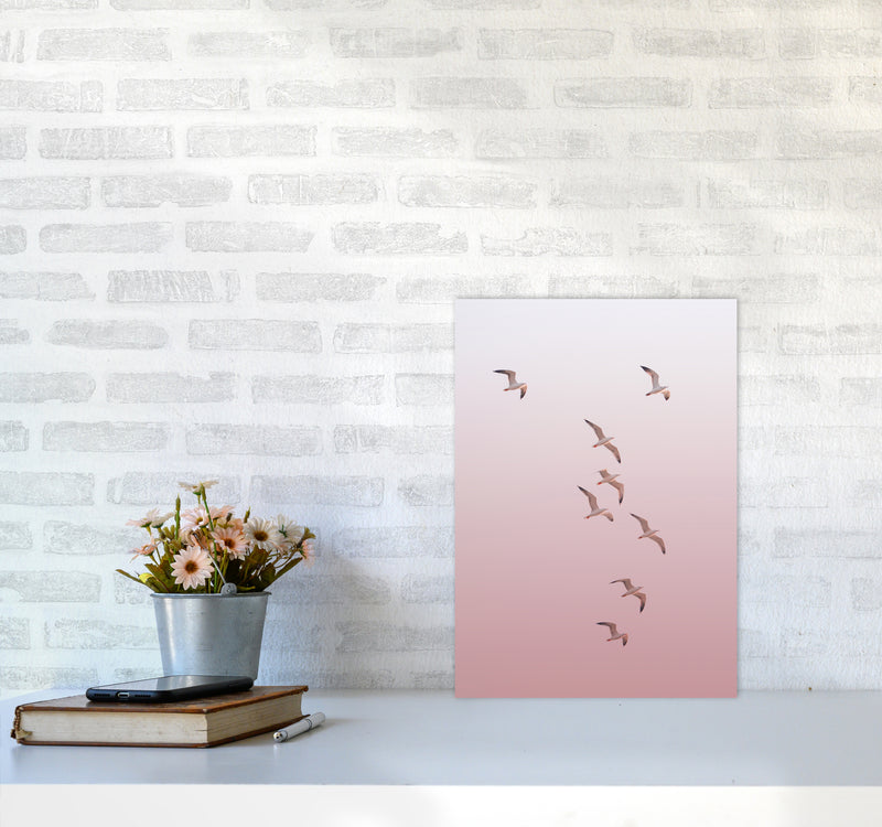 Birds in the Sky-pink Photography Print by Victoria Frost A3 Black Frame