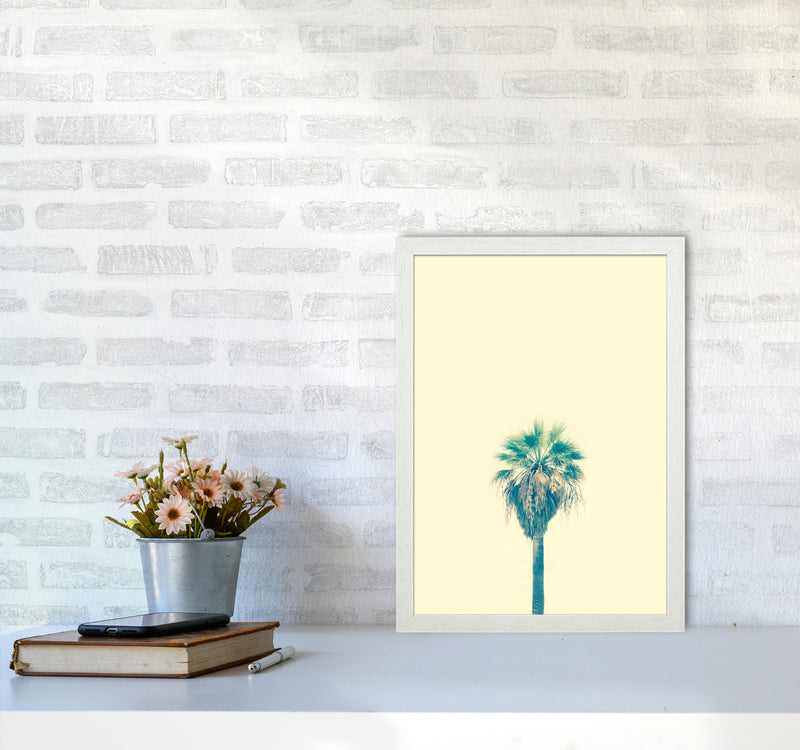 Yellow Palm Tree Photography Print by Victoria Frost A3 Oak Frame