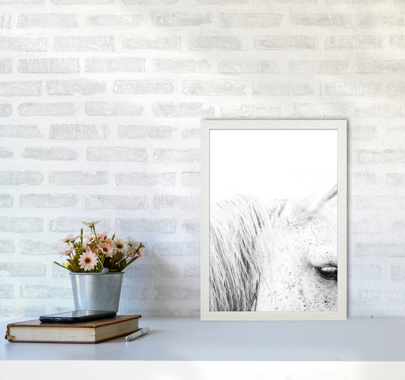 White Horse II Photography Print by Victoria Frost A3 Oak Frame