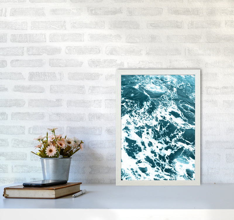 Blue Ocean Photography Print by Victoria Frost A3 Oak Frame