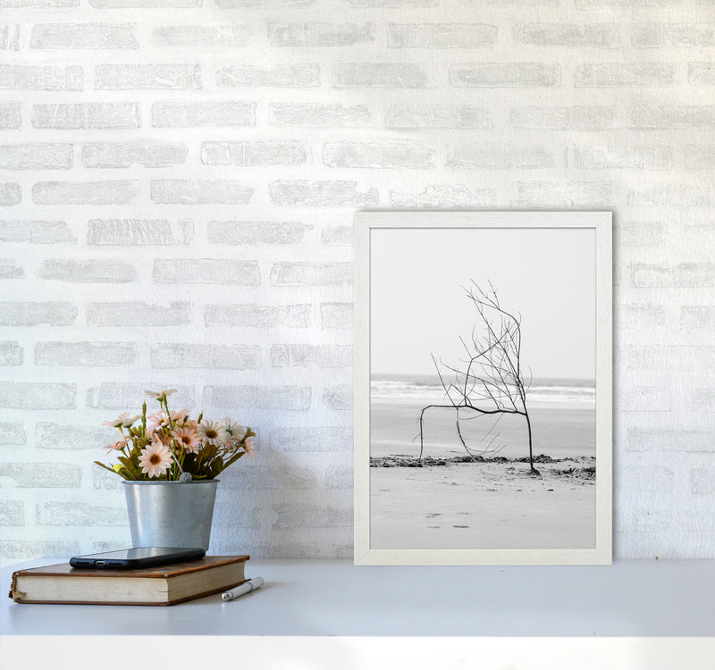 Beach Sculpture Photography Print by Victoria Frost A3 Oak Frame