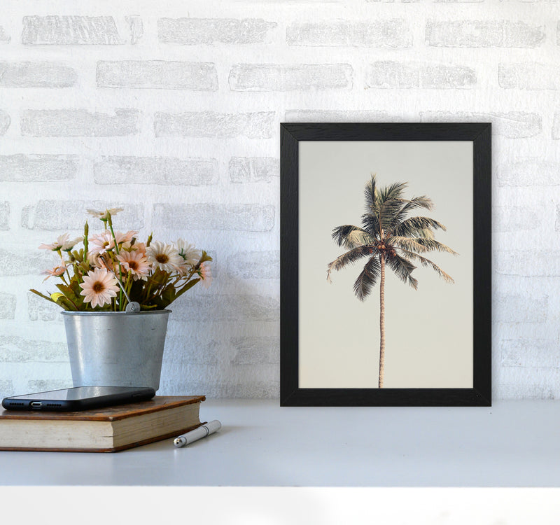 Palm tree by the beach Photography Print by Victoria Frost A4 White Frame