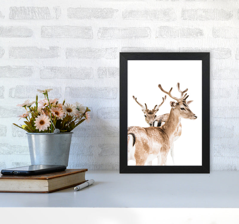 Deers II Photography Print by Victoria Frost A4 White Frame