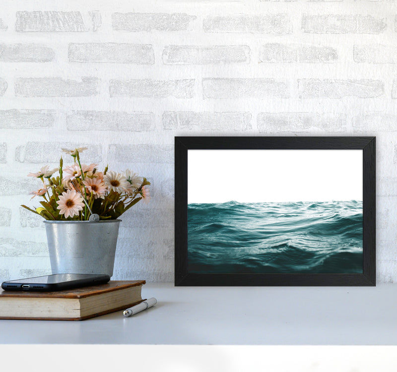 Blue Ocean Waves Photography Print by Victoria Frost A4 White Frame