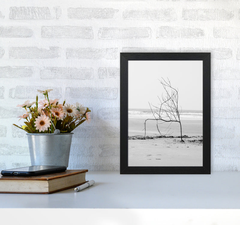 Beach Sculpture Photography Print by Victoria Frost A4 White Frame