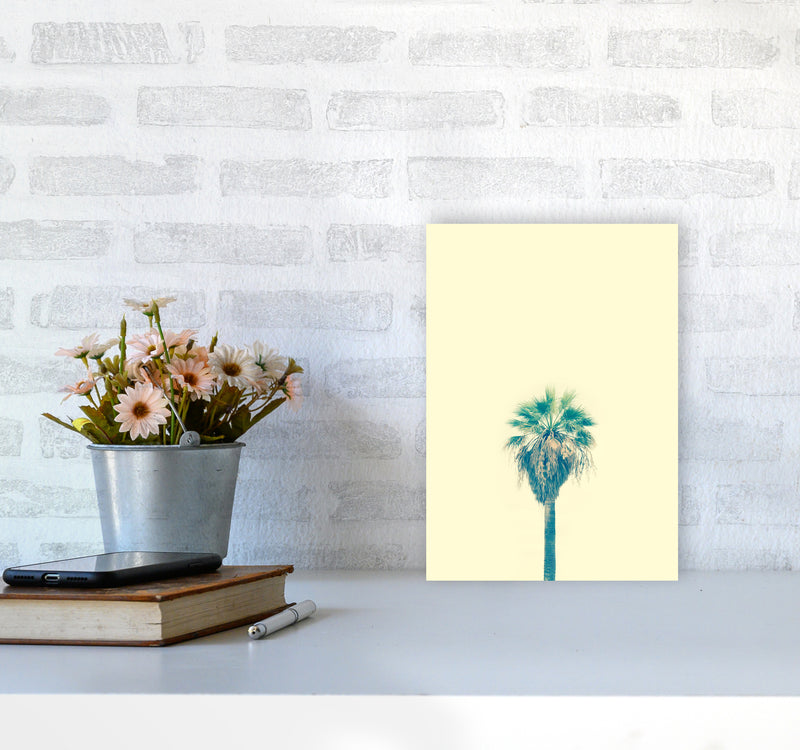 Yellow Palm Tree Photography Print by Victoria Frost A4 Black Frame