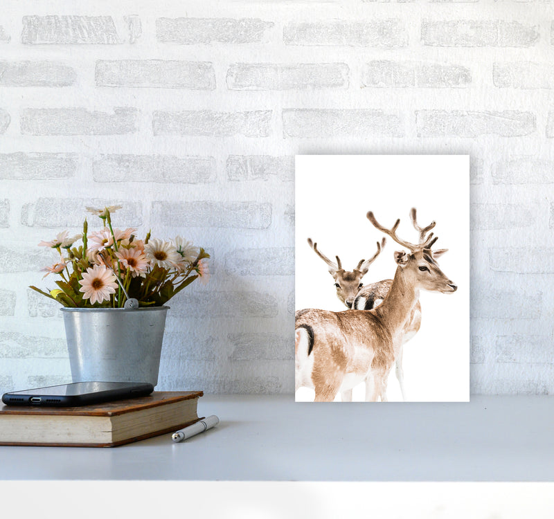 Deers II Photography Print by Victoria Frost A4 Black Frame