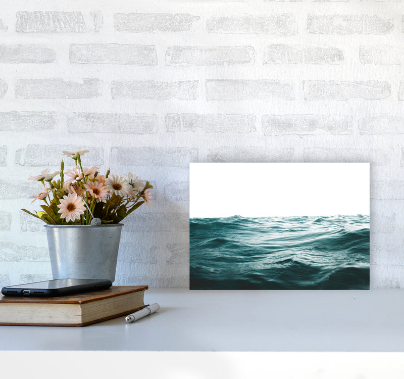 Blue Ocean Waves Photography Print by Victoria Frost A4 Black Frame