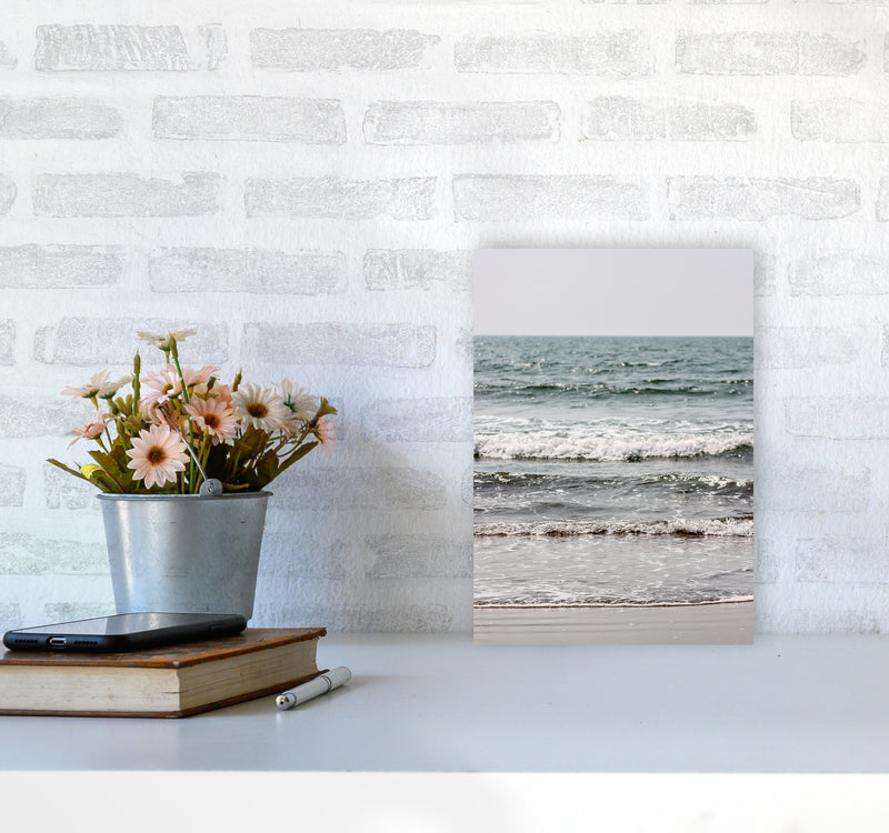 Blue Beach Waves Photography Print by Victoria Frost A4 Black Frame