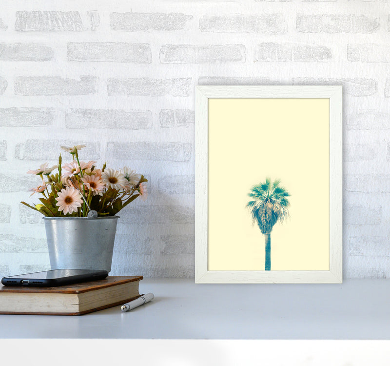 Yellow Palm Tree Photography Print by Victoria Frost A4 Oak Frame