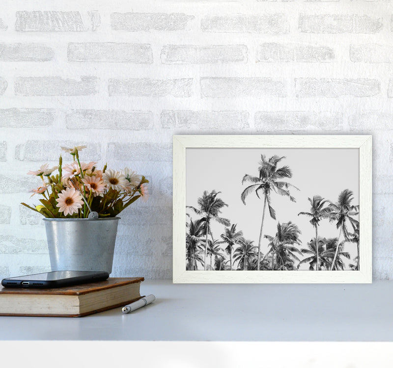 Palm Trees on the beach II Photography Print by Victoria Frost A4 Oak Frame