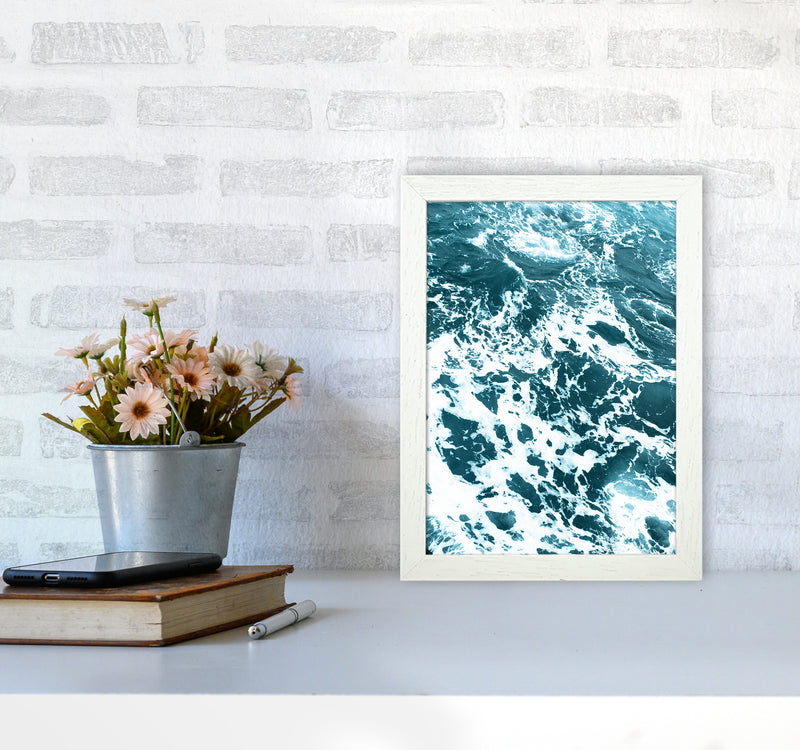Blue Ocean Photography Print by Victoria Frost A4 Oak Frame