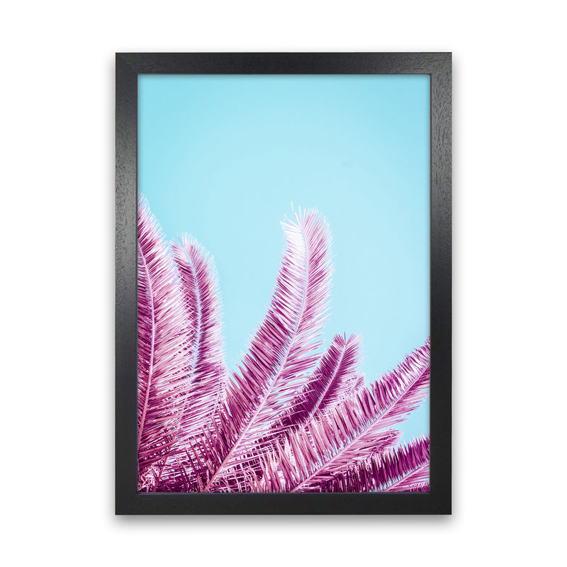 Pink Palm Trees Photography Print by Victoria Frost Black Grain