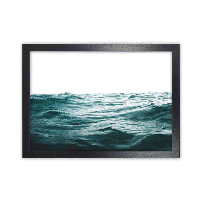 Blue Ocean Waves Photography Print by Victoria Frost Black Grain