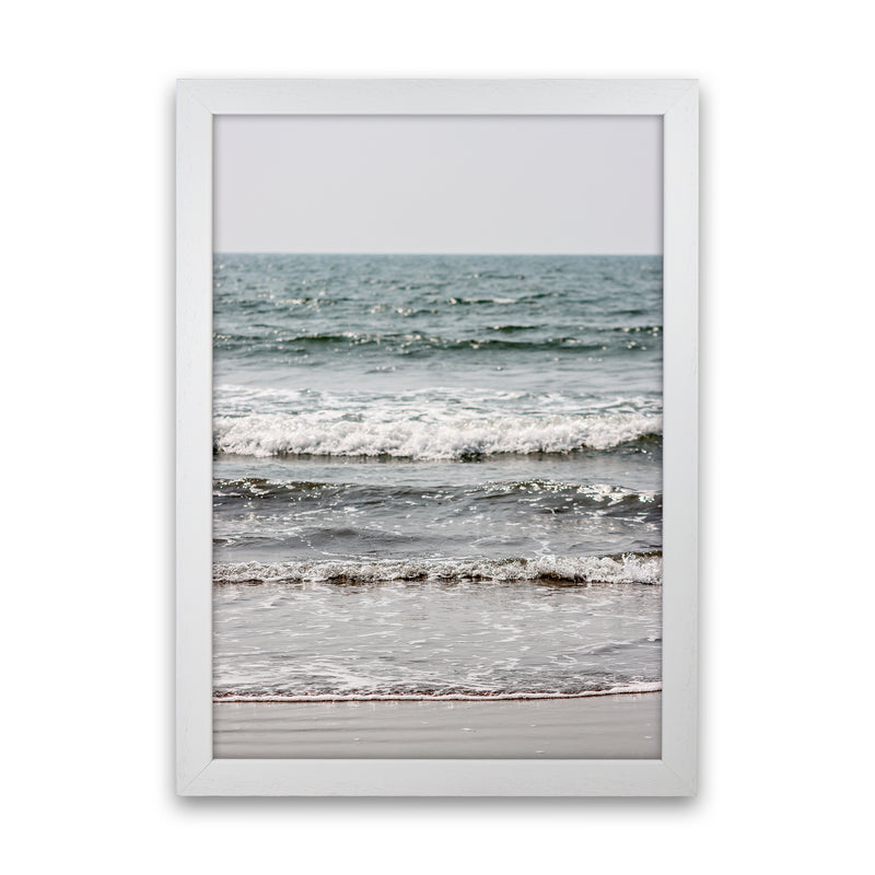Blue Beach Waves Photography Print by Victoria Frost White Grain