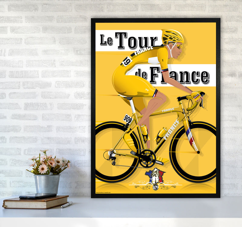 Modern Tour Cycling Print by Wyatt9 A1 White Frame