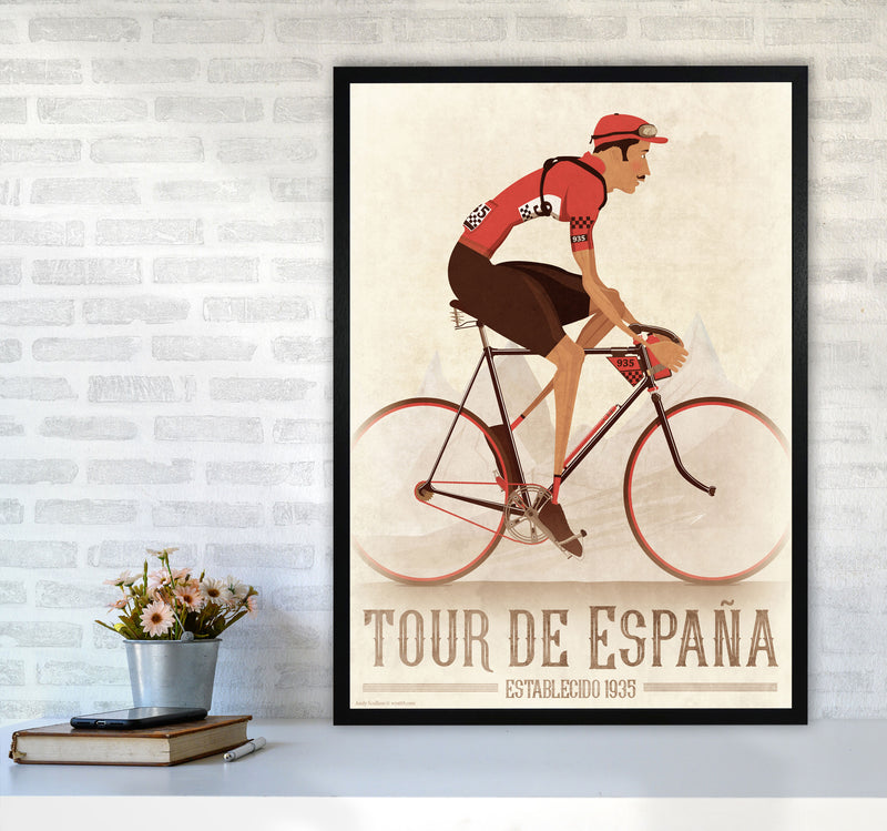 Spanish Tours Cycling Print by Wyatt9 A1 White Frame