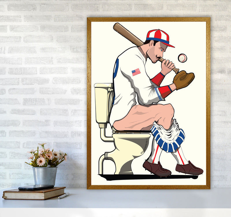 Baseball Player on the Loo by Wyatt9 A1 Print Only