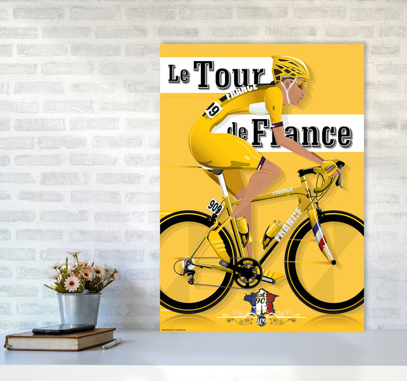 Modern Tour Cycling Print by Wyatt9 A1 Black Frame