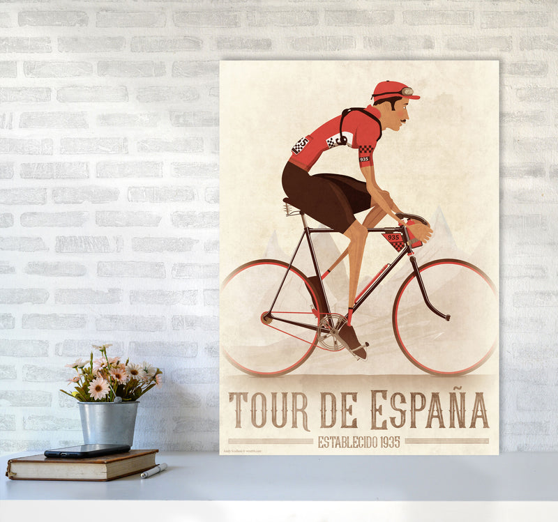 Spanish Tours Cycling Print by Wyatt9 A1 Black Frame
