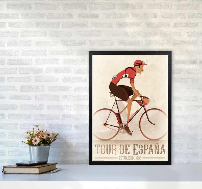 Spanish Tours Cycling Print by Wyatt9 A2 White Frame