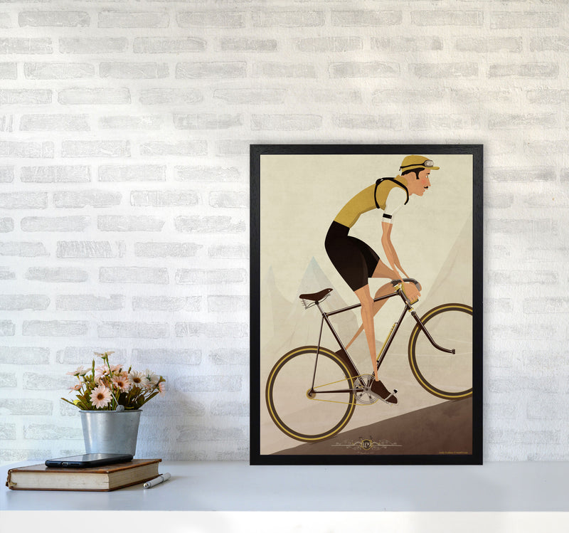 Vintage Cycling Print by Wyatt9 A2 White Frame