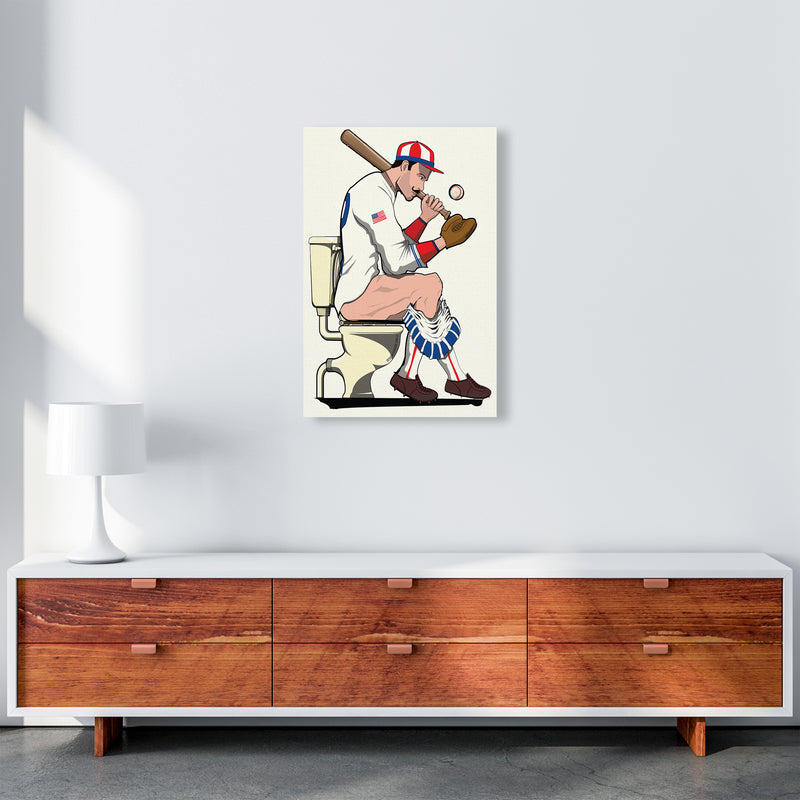 Baseball Player on the Loo by Wyatt9 A2 Canvas
