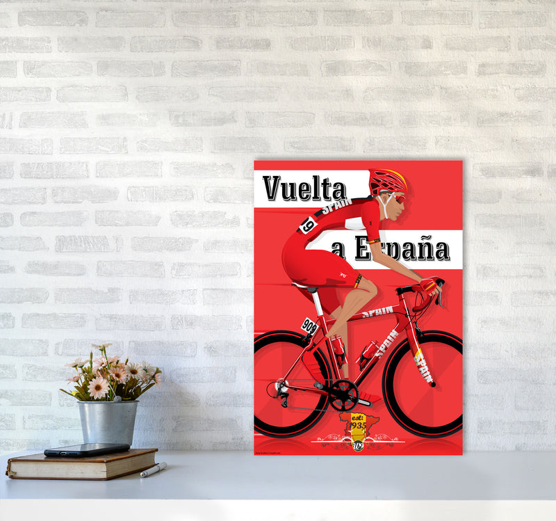 Modern Spanish Cycling Print by Wyatt9 A2 Black Frame