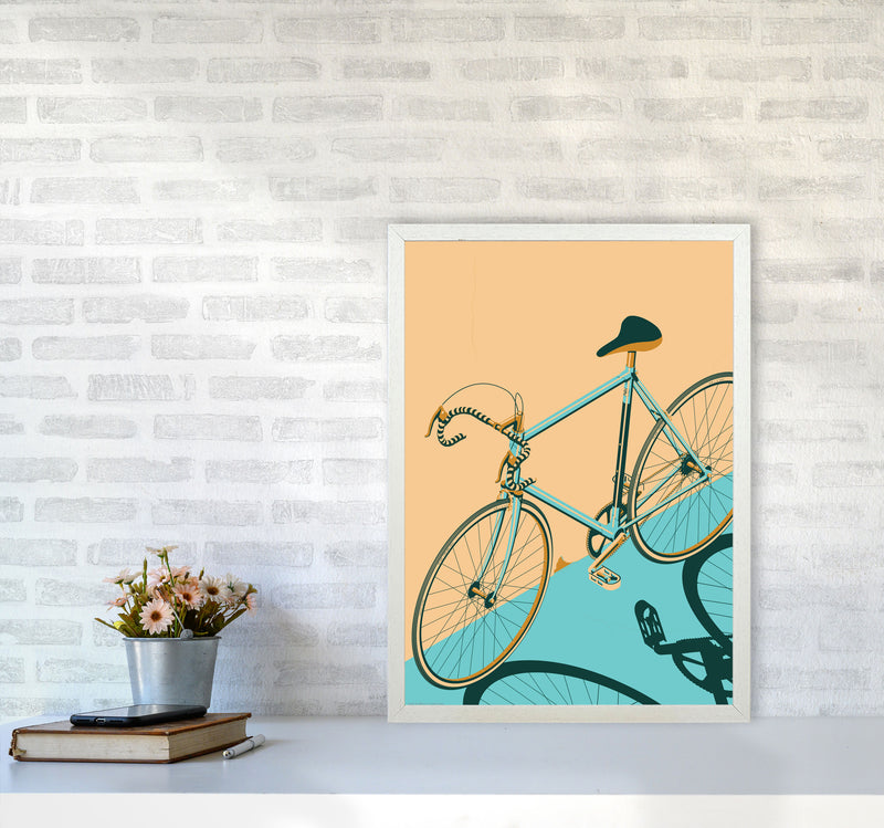 Isometric Cycling Print by Wyatt9 A2 Oak Frame