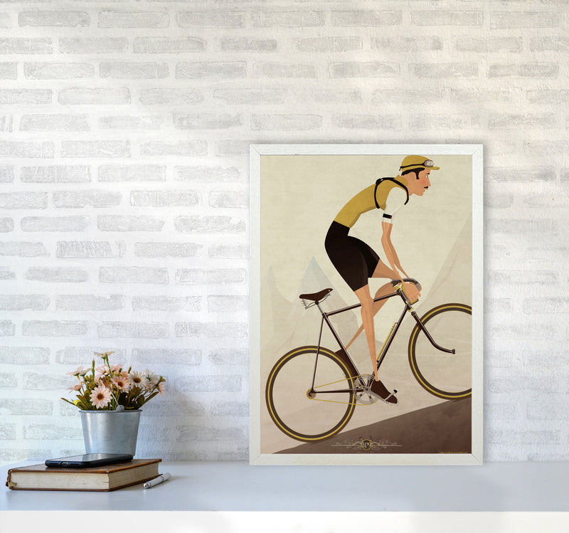 Vintage Cycling Print by Wyatt9 A2 Oak Frame