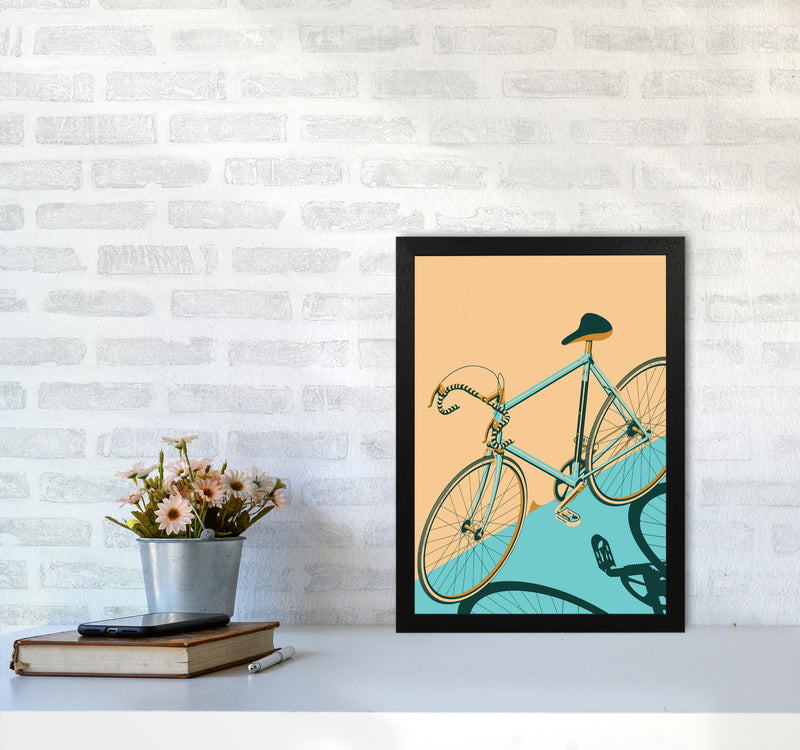 Isometric Cycling Print by Wyatt9 A3 White Frame