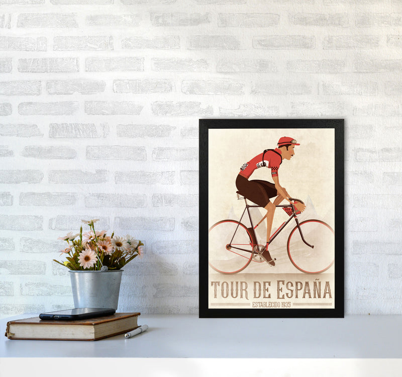 Spanish Tours Cycling Print by Wyatt9 A3 White Frame