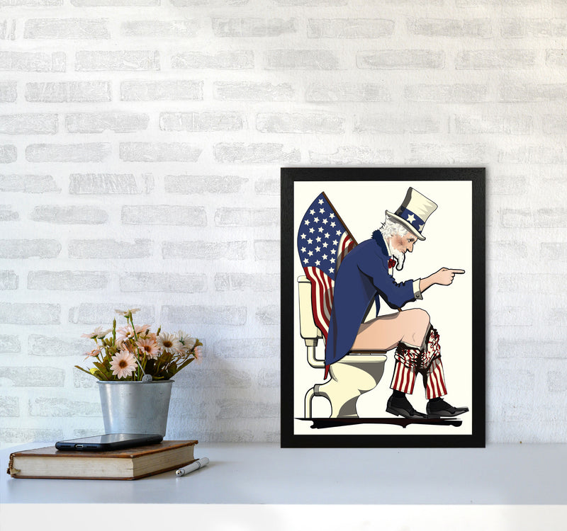 Uncle Sam loo Right by Wyatt9 A3 White Frame