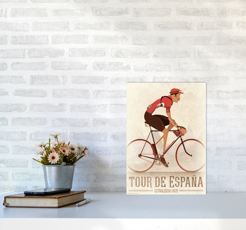 Spanish Tours Cycling Print by Wyatt9 A3 Black Frame