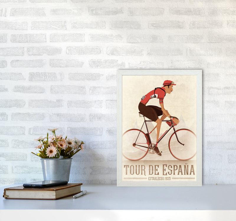 Spanish Tours Cycling Print by Wyatt9 A3 Oak Frame